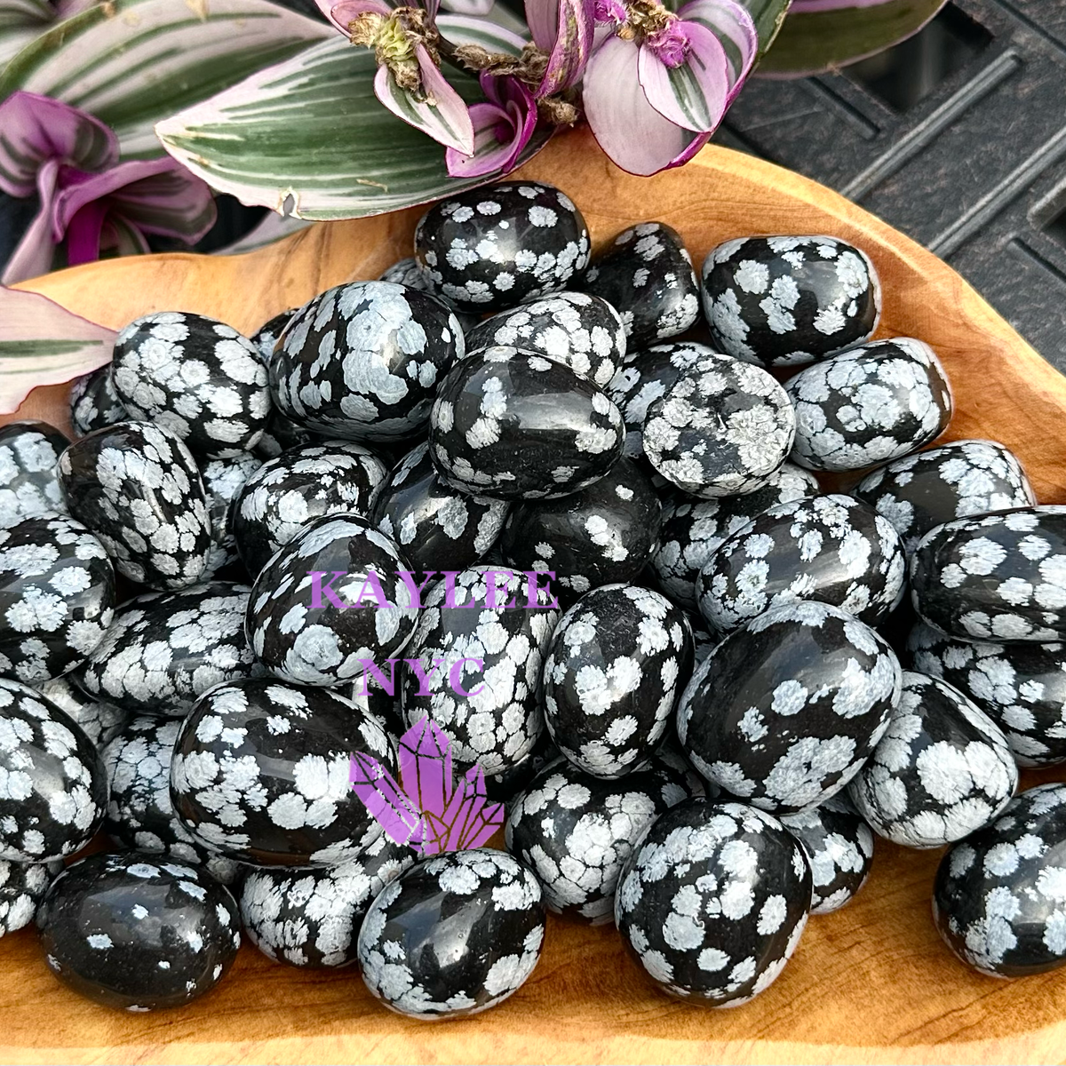 2 Lbs Natural Snowflake Obsidian Tumble Healing Energy