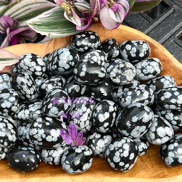 2 Lbs Natural Snowflake Obsidian Tumble Healing Energy