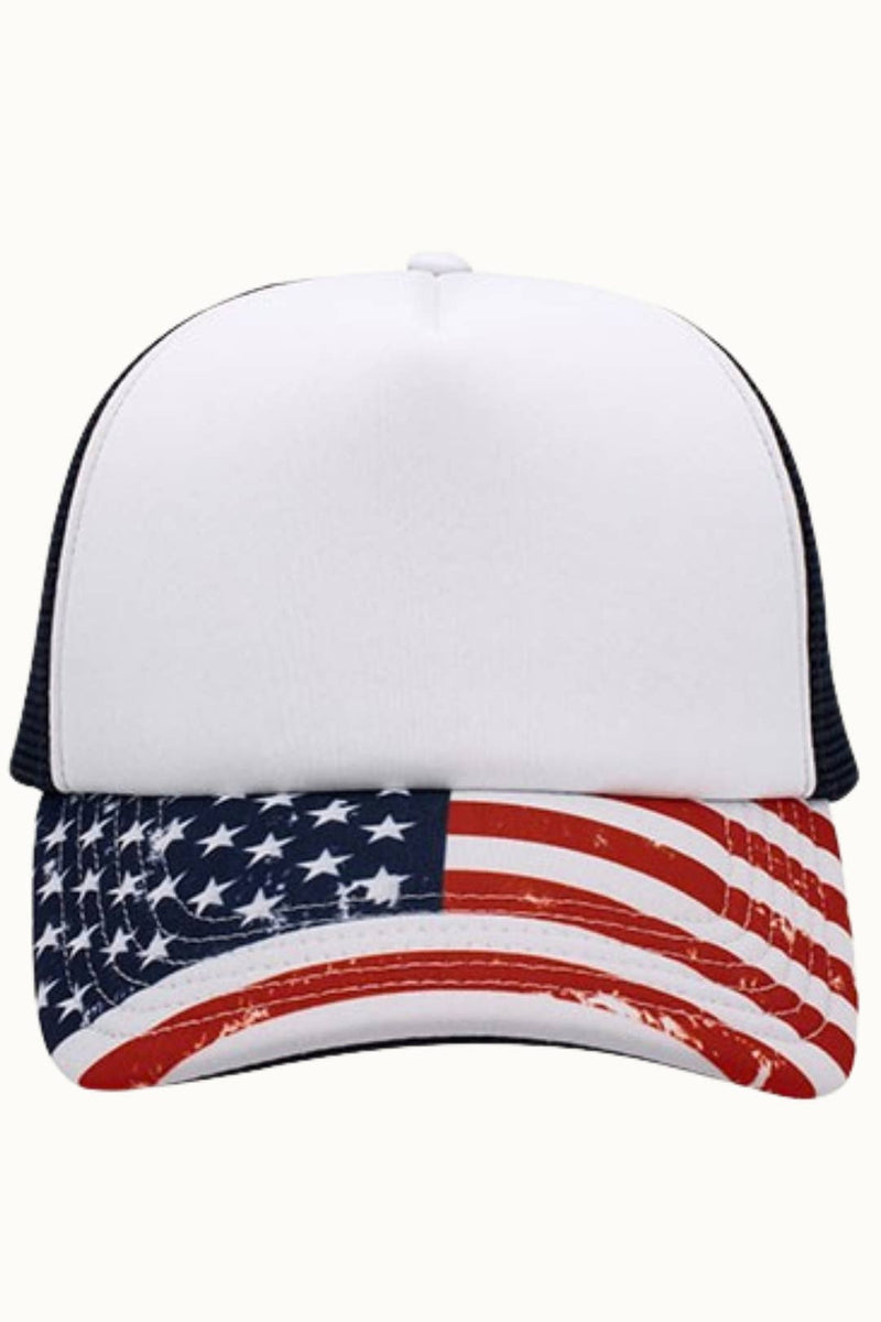 USA Patriotic Sublimation Foam Trucker Mesh Cap, Adjustable