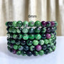 Natural Ruby Zoisite 6mm 7.5” Crystal Healing Stretch Bracel