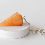 Dowsing Pendulum | Carnelian | Faceted Crystal Pendulum - Candle Queen Candles