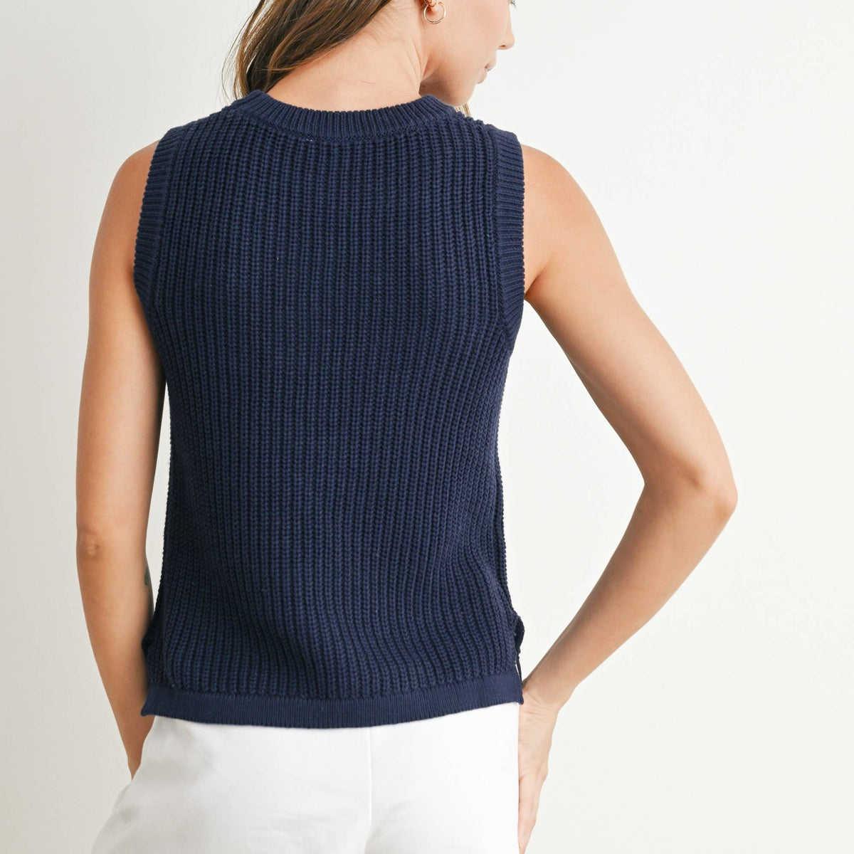 AMERICAN FLAG KNITTED SWEATER SLEEVELESS TOP