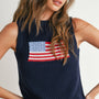 AMERICAN FLAG sweater in blue or parchment