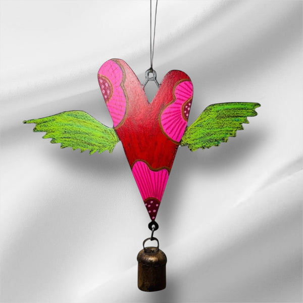 Heart Wind Chime cute bells garden metal gifts Hippie