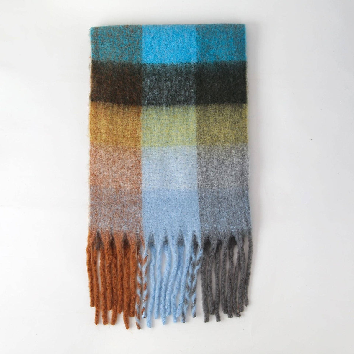 Plaid Pattern Wool Scarf for Women - Soft, Warm, and Stylish: Red Yellow Plaid