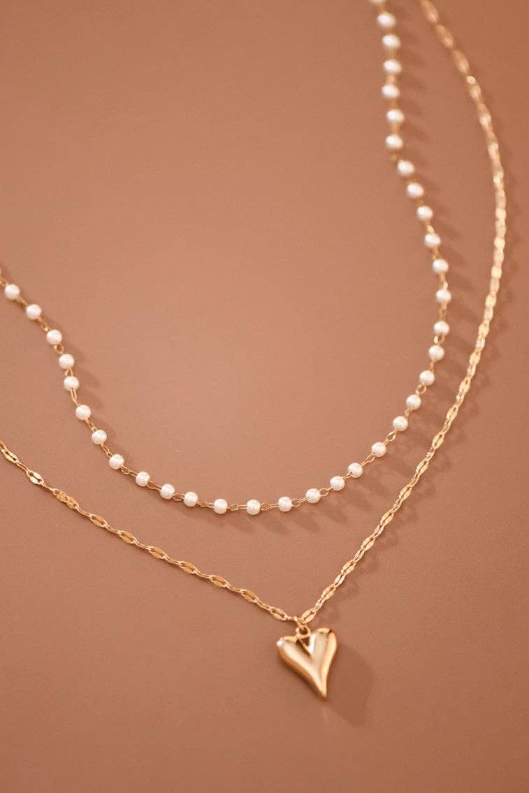 18K Gold Plated Waterproof Stainless Steel Chain Heart Necklace
