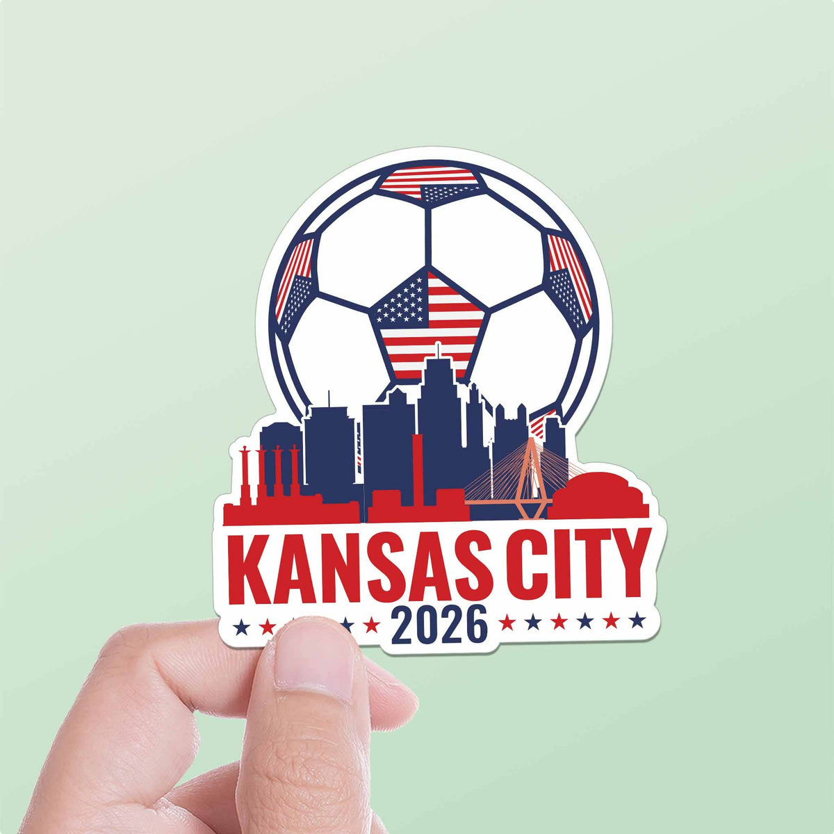 Kansas City Missouri USA Soccer Sticker - KCMO Sports Decal: Small - 2.75" Laptop Decal
