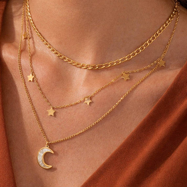 18K Gold Plated Waterproof Stainless Steel Chain Necklace
