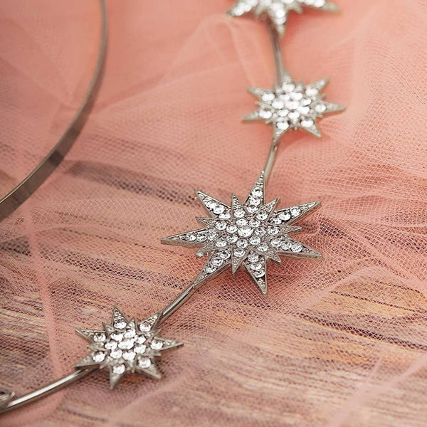 Stars Goddess Crown Halo Headband Cown Tiara, Boho Headpiece