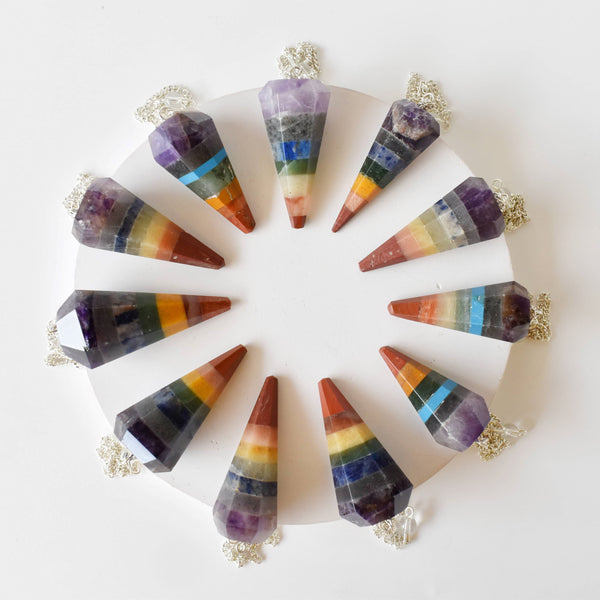 Dowsing Pendulum | Chakra Pendulum | Faceted Pendulums: Faceted - Candle Queen Candles