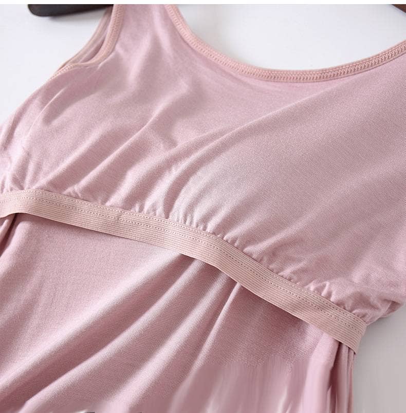 Skin-friendly soft round neck built-in bra tank top: Black / L