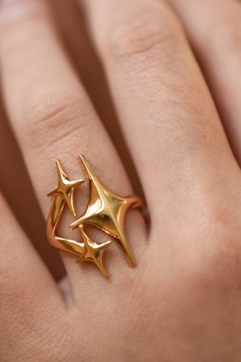 18K Gold Plated Waterproof Stainless Steel Ring