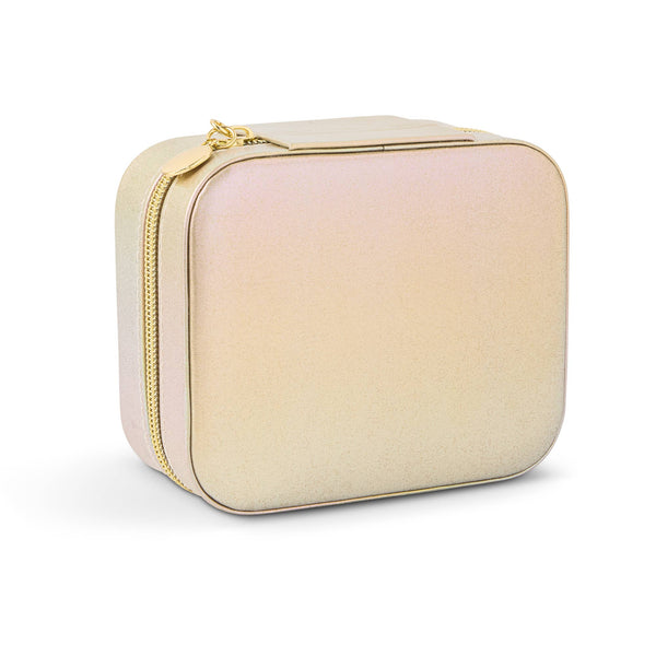 Mini Rectangle Travel Jewelry Organizer - Iridescent Gold