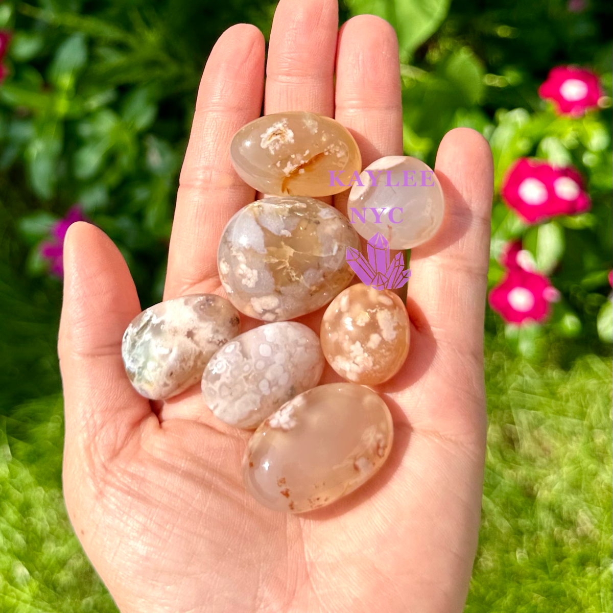 Natural Flower Agate Tumble