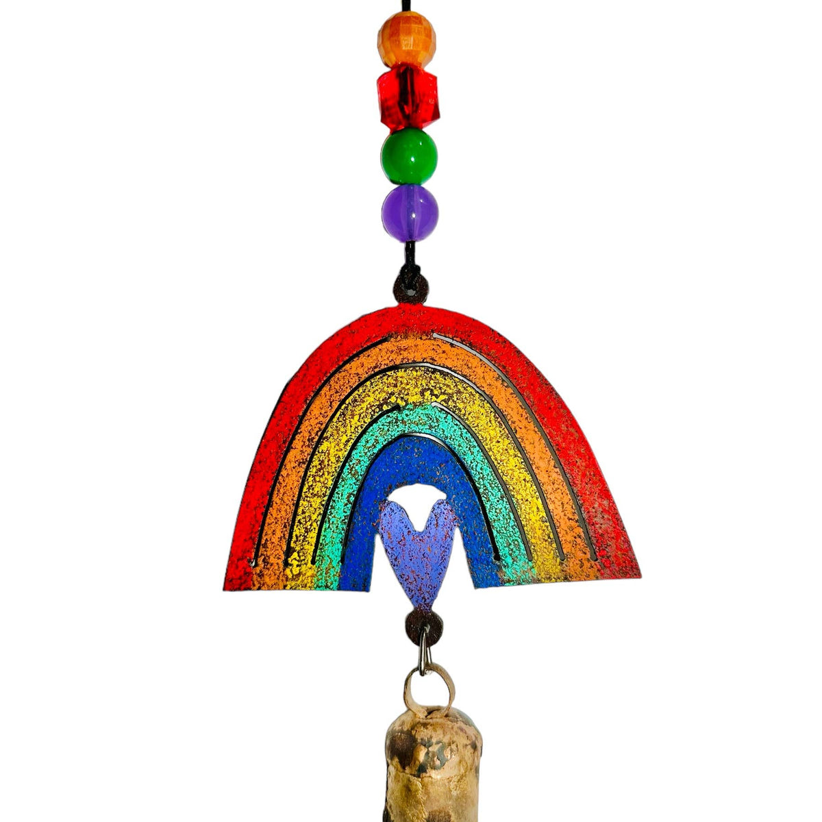 Rainbow wind chime cool pride ornaments empowerment metal