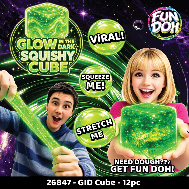 Glow in the Dark Squishy Sparkle Cube