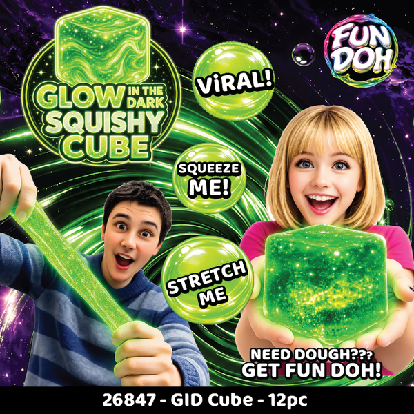 Glow in the Dark Squishy Sparkle Cube