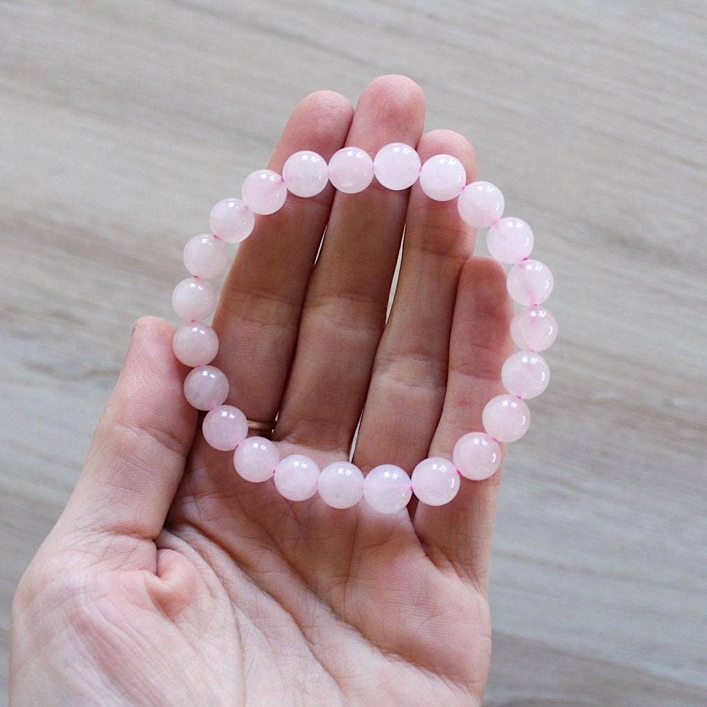 Rose Quartz Bracelet 4mm/6mm/8mm - Crystals & Stones: 8mm