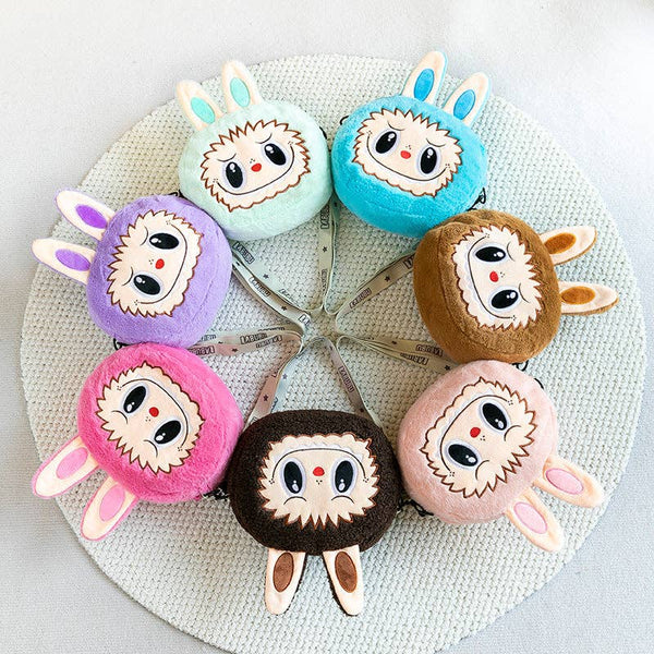 Kids Girls Labubu Soft Plush Crossbody Character Doll Bag: turquoise