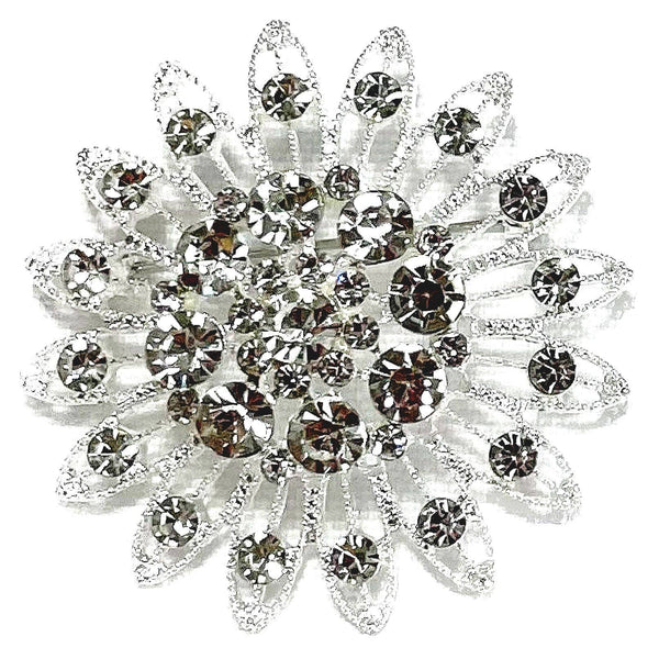 44mm Rhinestone Pin - Perfect for Enthusiasts: Silver-AB