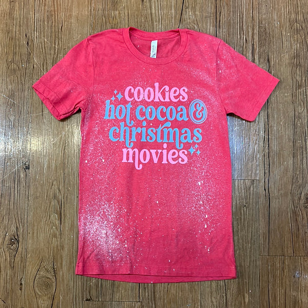 Cookies, Hot Cocoa, & Christmas Movies Red Tshirt