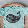 Whale Baby Onesie: Mint / 12M