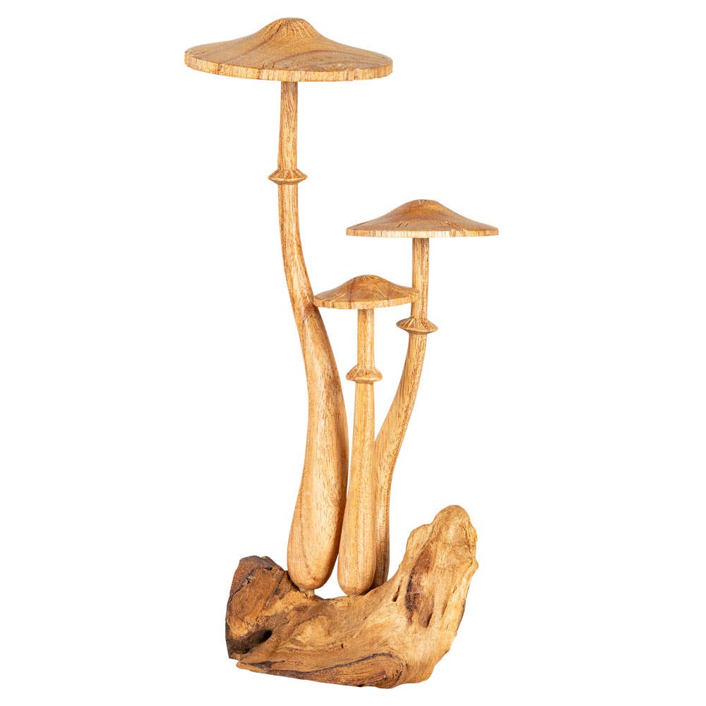 Triple Wooden Mushroom