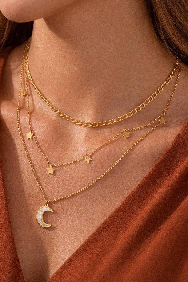 18K Gold Plated Waterproof Stainless Steel Chain Necklace