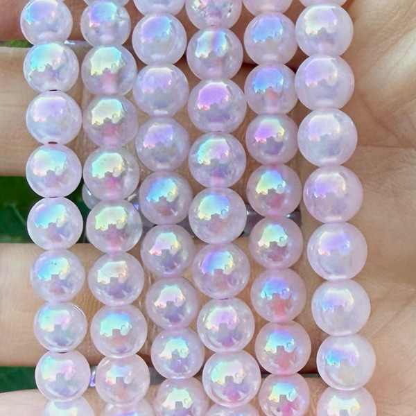 Aura Rose Quartz 6mm 7.5” Crystal Healing
