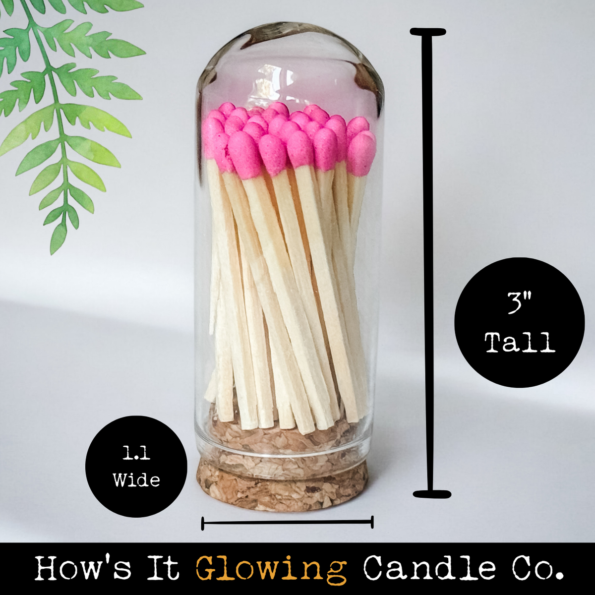 Christmas / Holidays Glass Cloche Matches | 30 Matches: Merry Christmas Red / Candy cane
