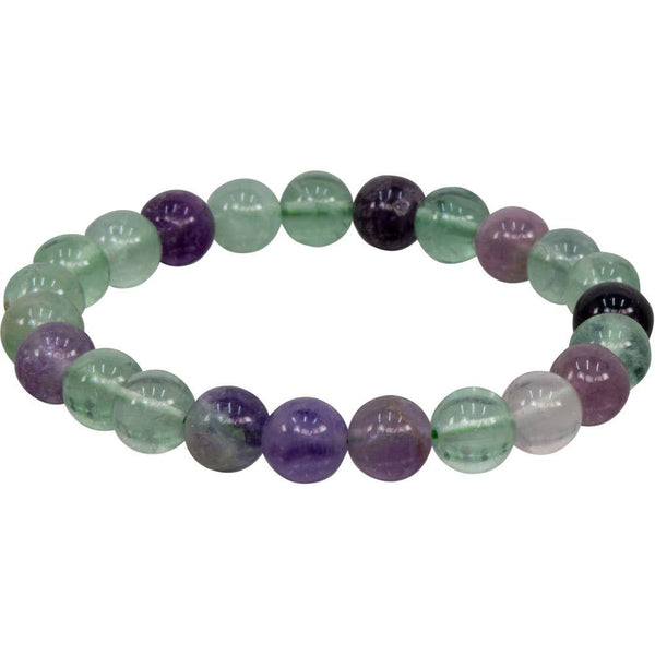 Elastic Bracelet 8mm Round Beads - Fluorite