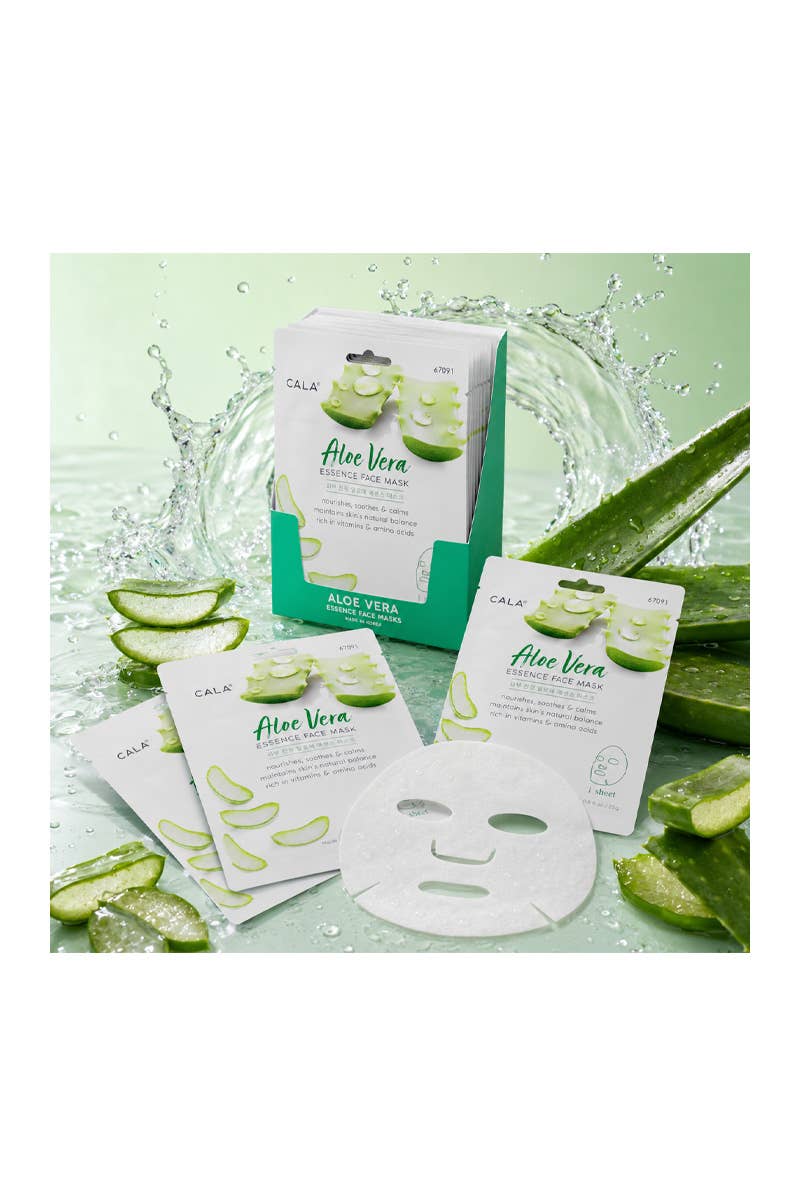 CALA 67091 Aloe Vera Soothing Facial Mask Sheet - 12pc