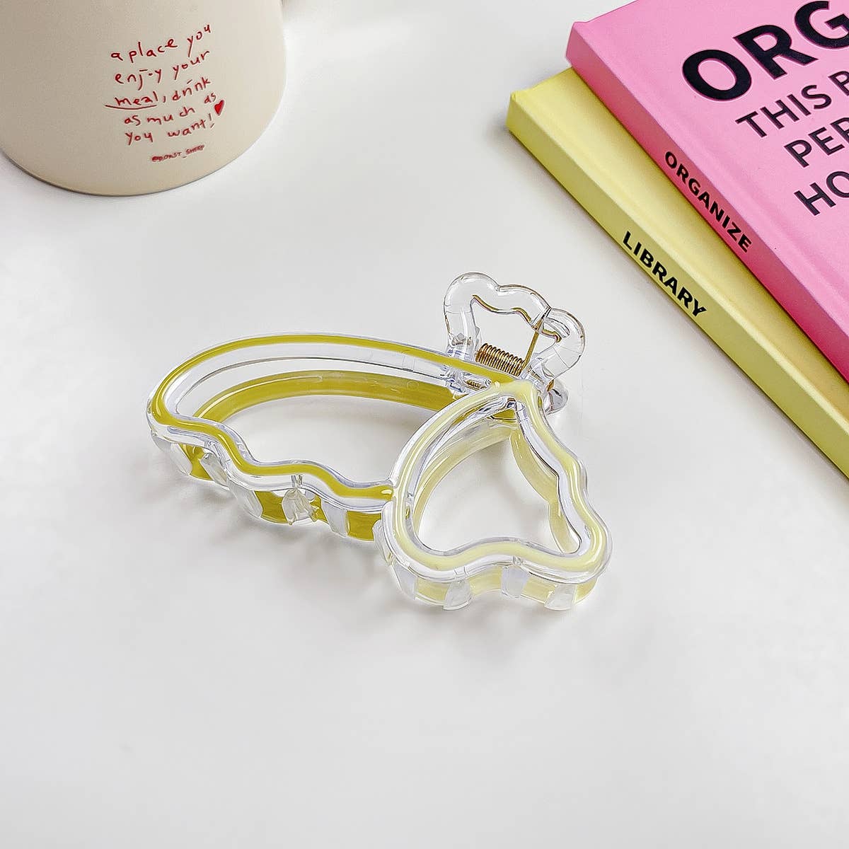 Colorful butterfly hairbow hair clip claw: Pink / Bow