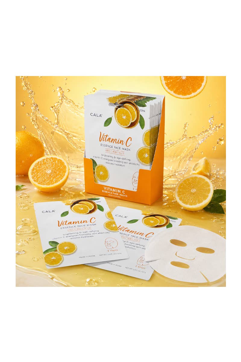 CALA 67094 Vitamin C Brightening Facial Mask Sheet - 12pcs