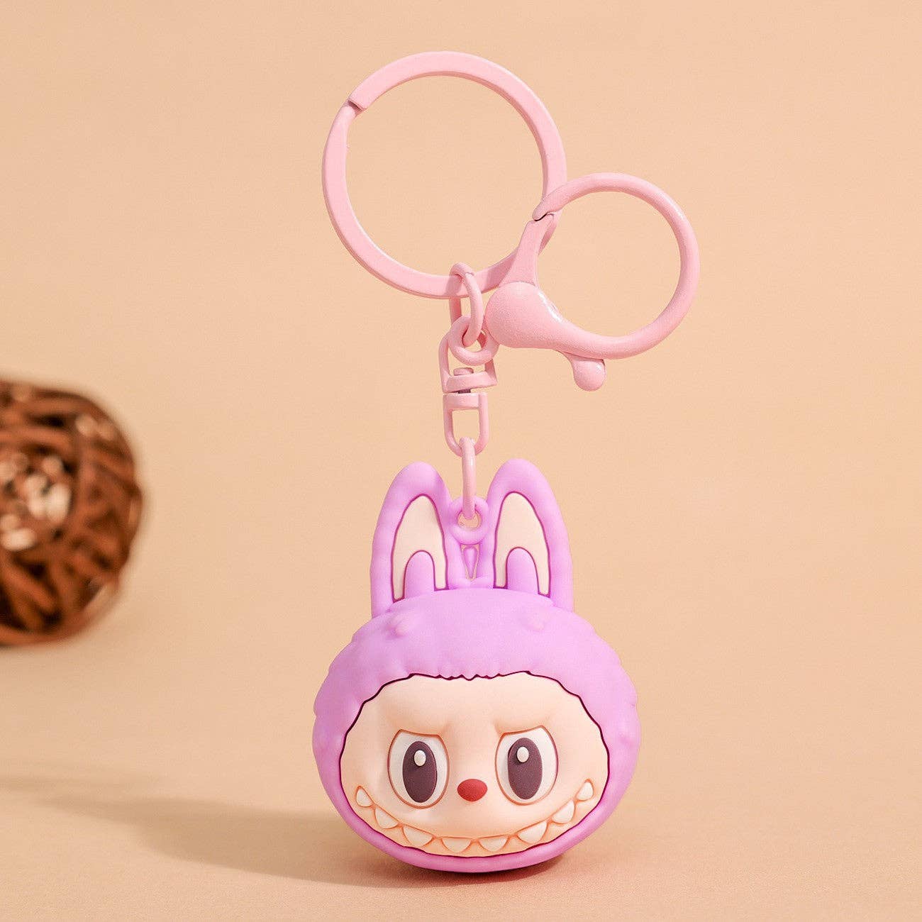 Labubu driving cartoon keychain: Driving-Pink – Candle Queen Candles