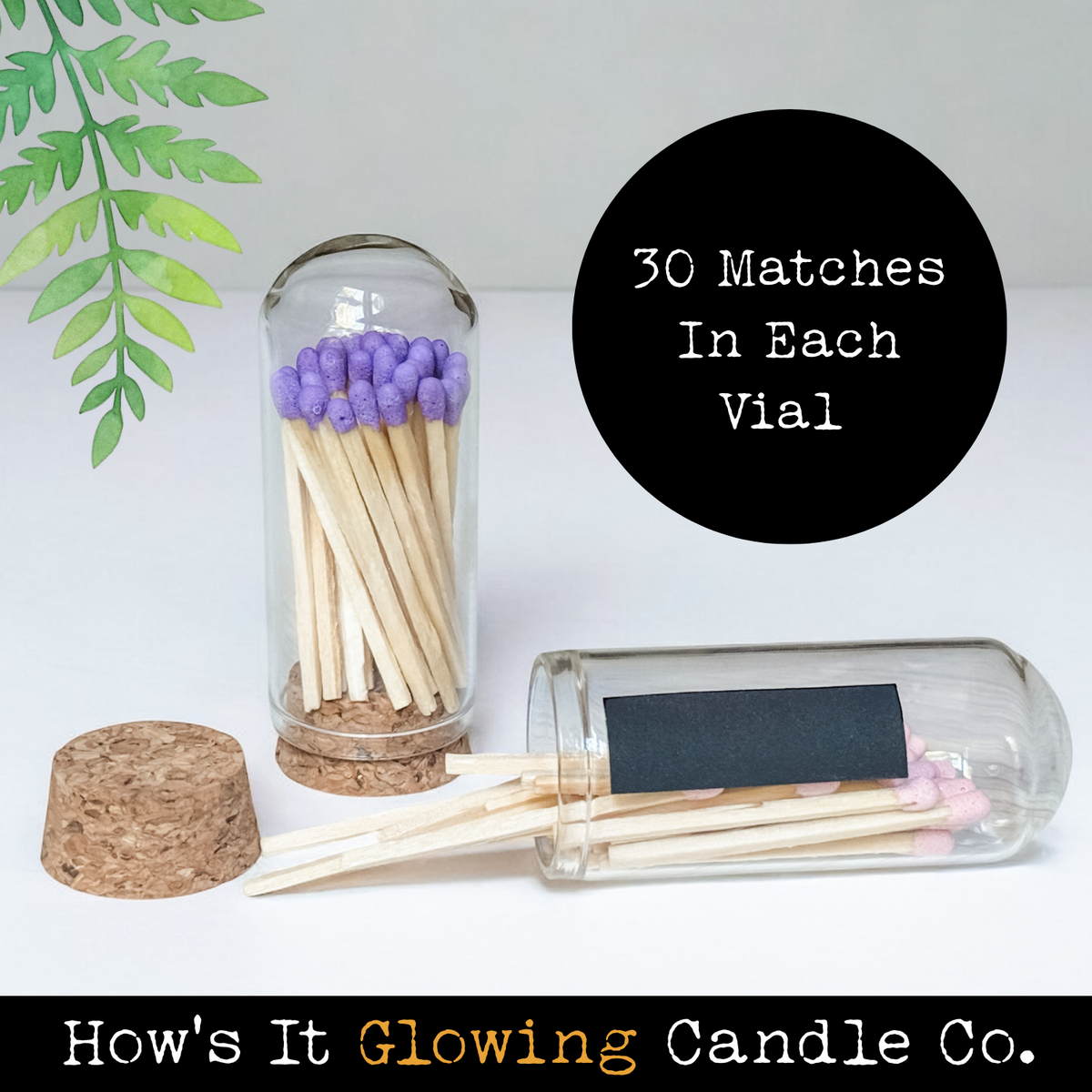 Christmas / Holidays Glass Cloche Matches | 30 Matches: Merry Christmas Red / Candy cane
