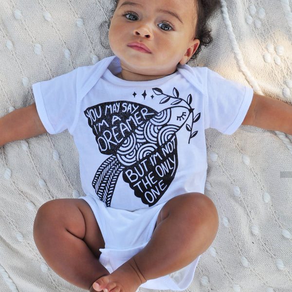 Peace Dove Baby Onesie: White
