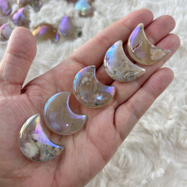 Aura Flower Agate Moon