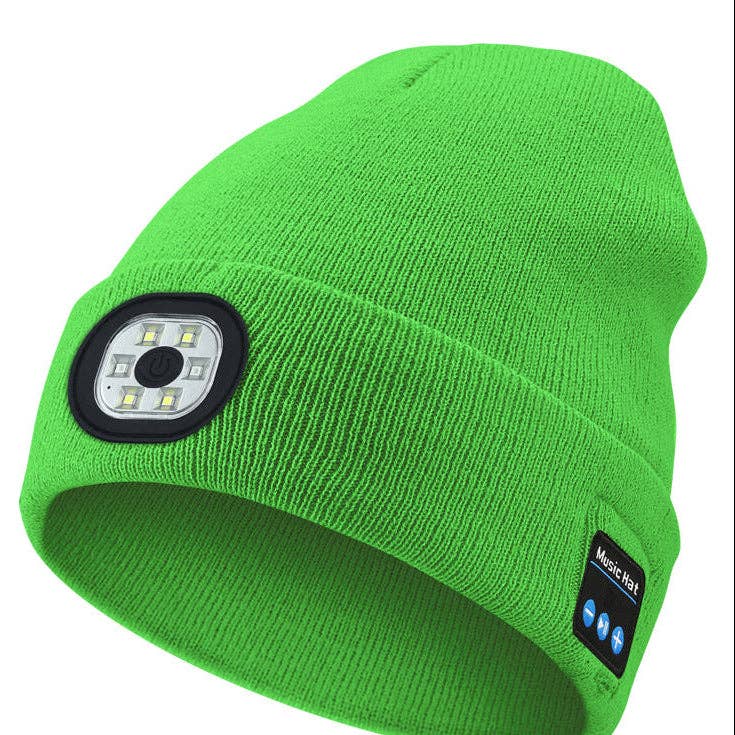 Wireless Bluetooth Beanie with LED Light Outdoor Warm Knit Hat: M1-L10 Medium Heather Gray 1-Light
