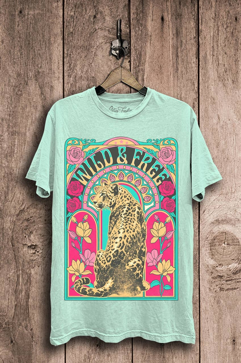 Wild & Free Graphic Tee: Mint