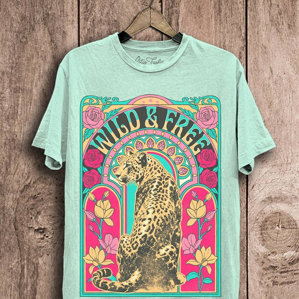 Wild & Free Graphic Tee: Mint