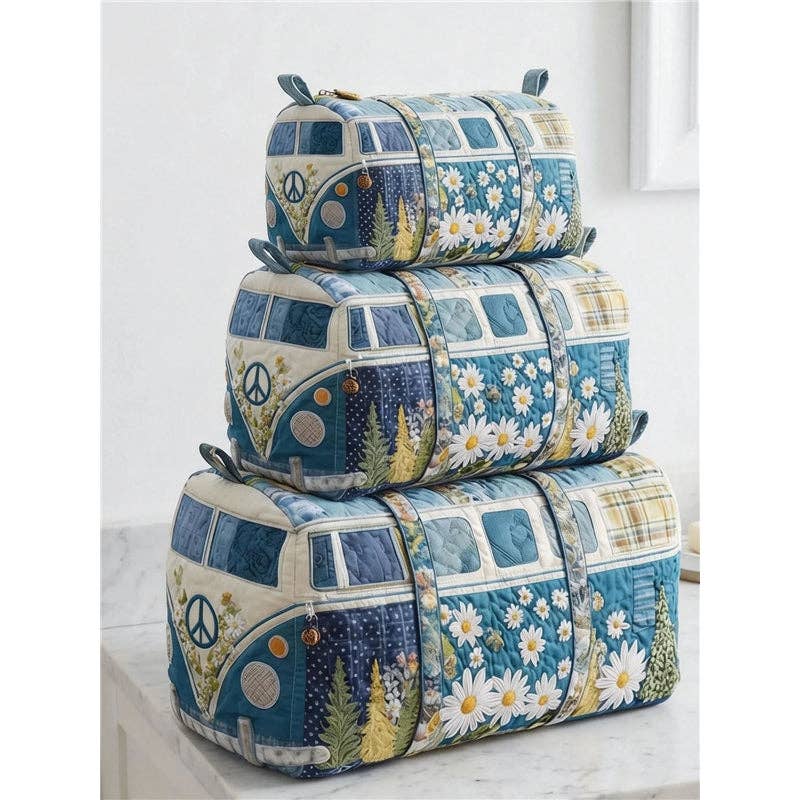 Quilted Makeup Organizer Bag Set: Style 3 / Small package G669: 6 inches x 3 inches x 3 inches