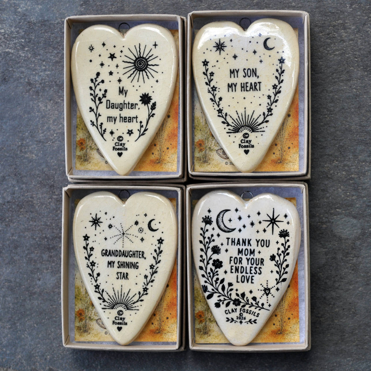 My Son my Heart, handmade USA, pottery, boxed gift