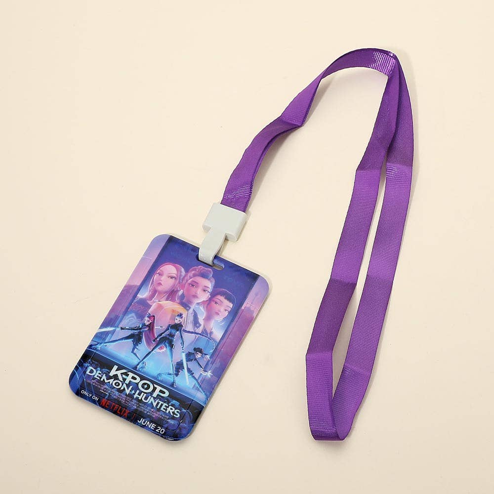 Kpop Demon Hunters HUNTRIX Printed Lanyard ID Holders - Candle Queen Candles