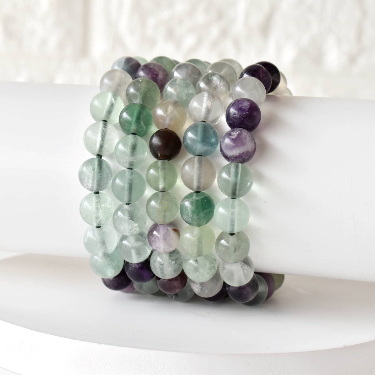 Healing Bracelet | Multi Fluorite | Gemstone Bracelet: 8mm - Candle Queen Candles
