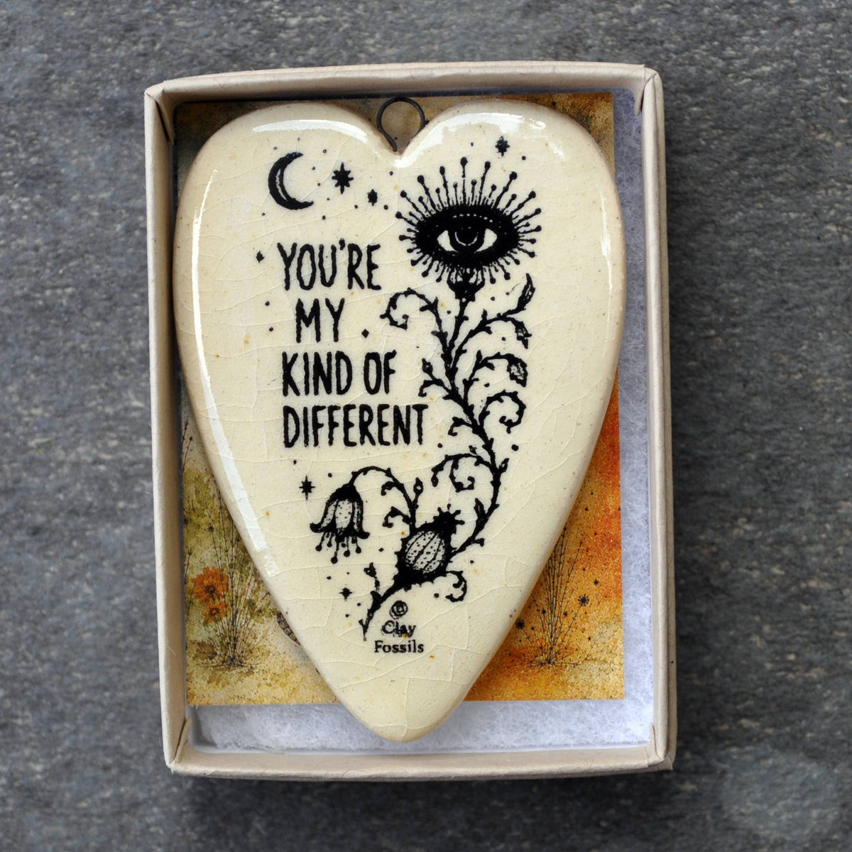 You're my kind of different, handmade USA, boxed gift, clay