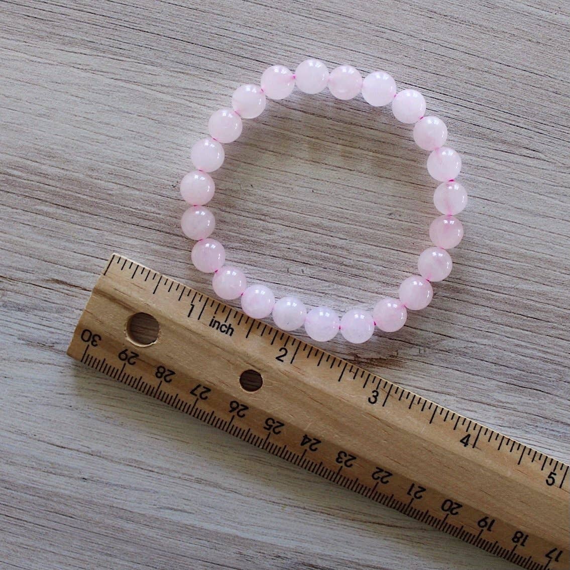 Rose Quartz Bracelet 4mm/6mm/8mm - Crystals & Stones: 8mm