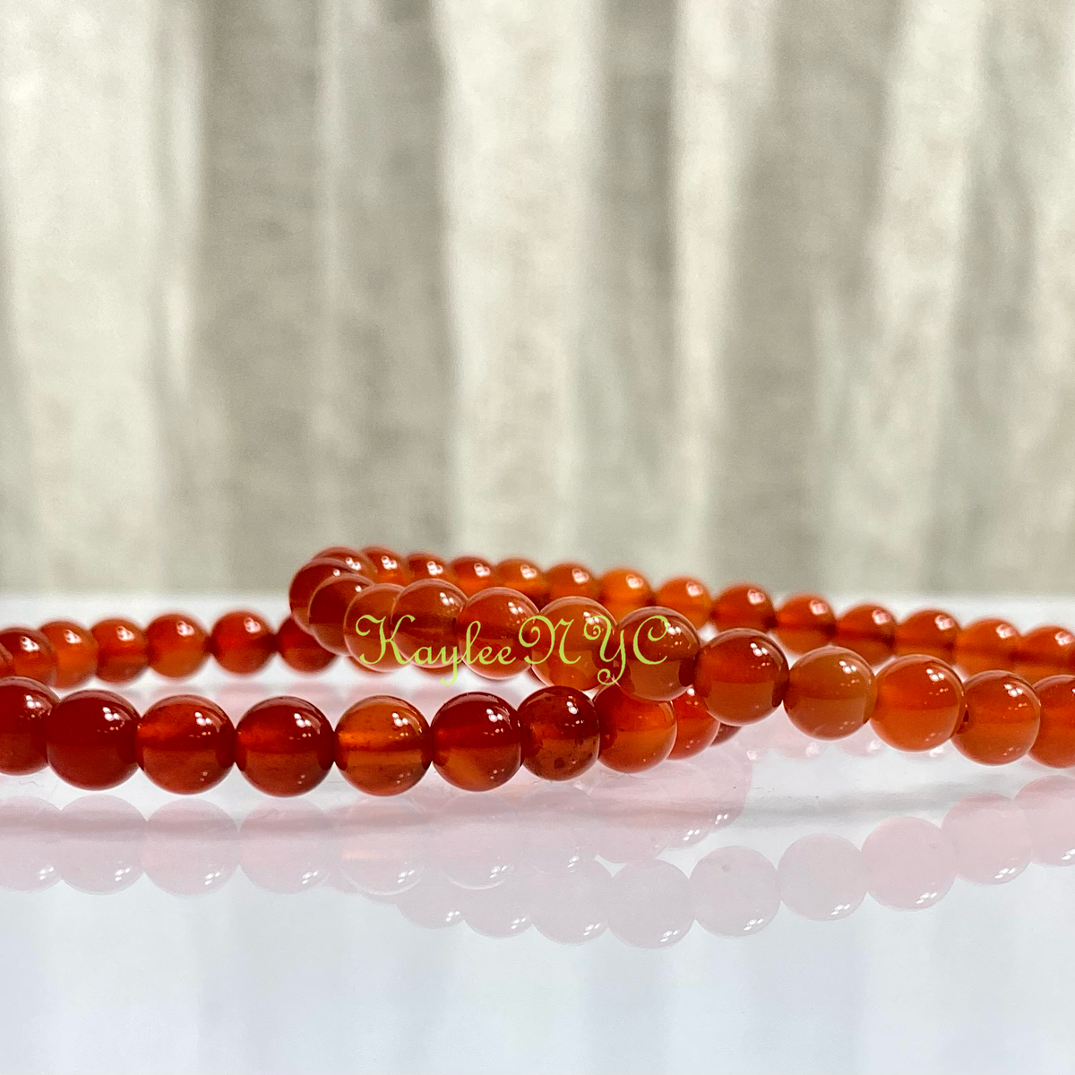 Carnelian Crystal Healing Stretch Bracelet 6mm, 7.5 inch