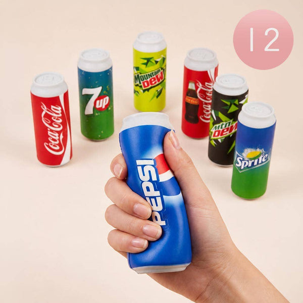 12PCS - Soda Can Squeeze Squishy Stress Relief Toy Set