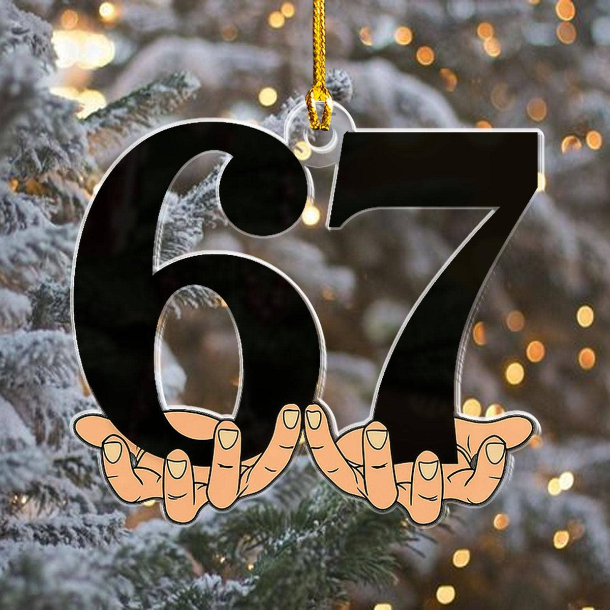 67 Acrylic Ornament, Six Seven Ornament: 3.5×3.5 inches